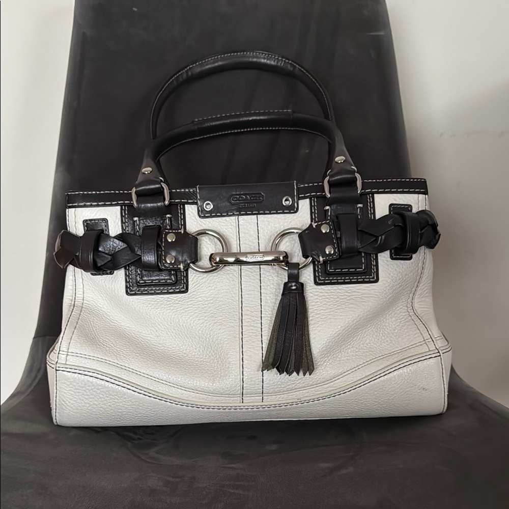 COACH ‘Hamptons’ Braided Leather Satchel - Picture 3 of 16
